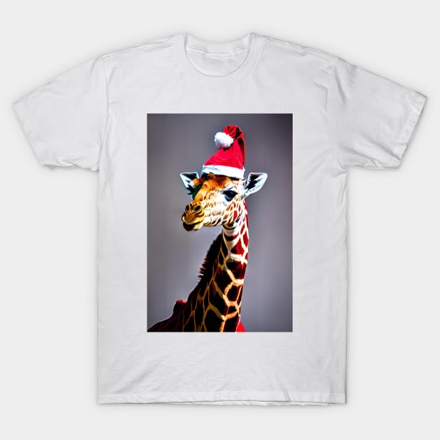 Christmas Giraffe (Christmas Animals) T-Shirt by robsteadman